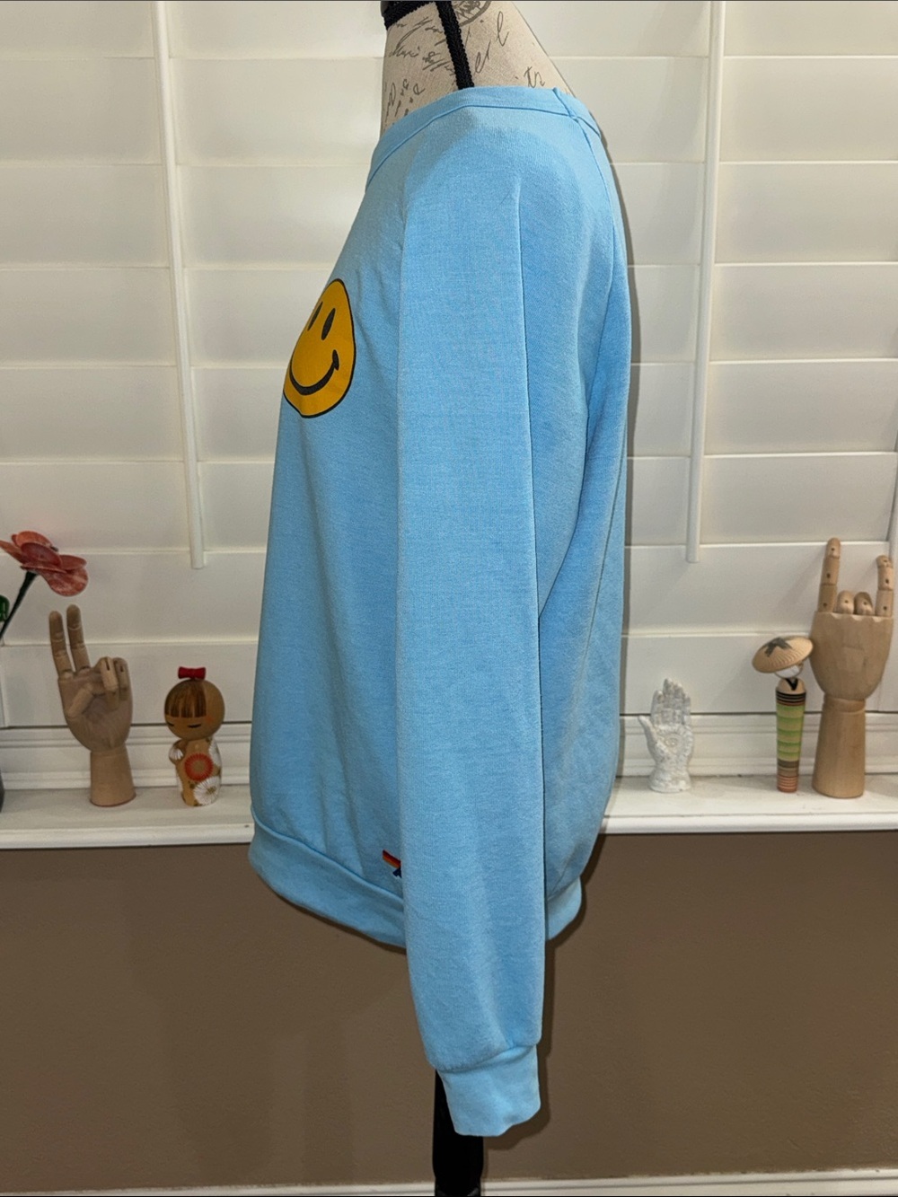 Aviator Nation SMILEY 2 RELAXED SWEATSHIRT OCEAN Unisex - Picture 5 of 13
